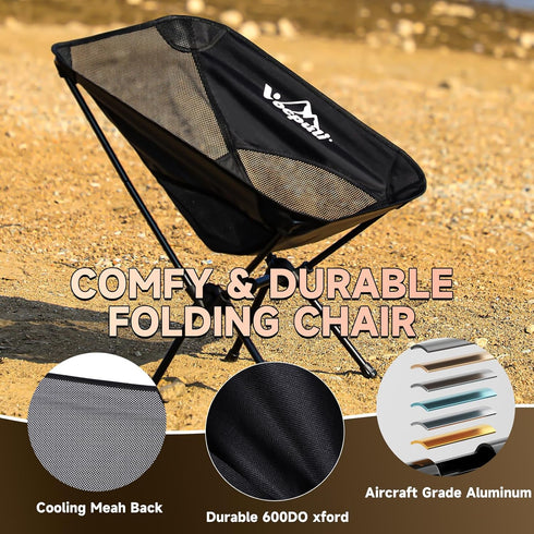 Backpacking 330 lbs -1pack Camping Chair, Lightweight Folding Hiking Chair, Compact Portable CapacityGifts for Men