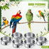 Sabary 6 Pieces Stainless Steel Pet Feeder Water Bowls, 10 oz Bird Parrot Feeders with Holder for Small Animals