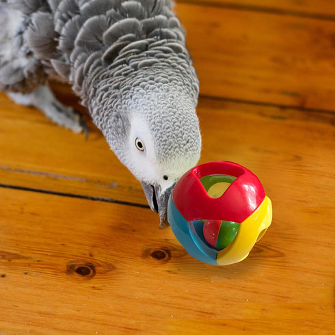Parrot Ball Toy with Bell – Interactive Puzzle Bird Bell Toy, Cage Hanging Accessories for Medium to Large Birds, Set