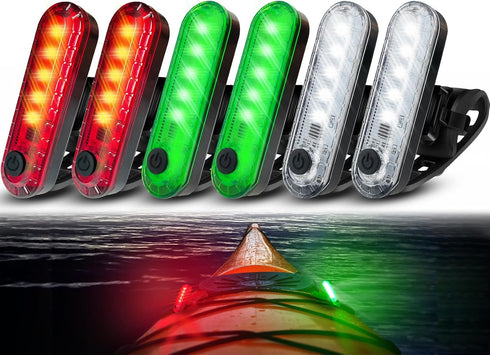 Amzonly 6Pack Kayak Lights for Night Kayaking- Battery Operated Navigation Lights for