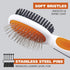 Wahl Premium Pet Double Sided Medium Pin Bristle Brush, Ergonomic with Rubber Grips for Comfortable Brushing
