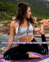 Upgrade Instructional Yoga Mat with 75 Poses Printed, 6mm Travel Mat with Bag, Purple & Blue