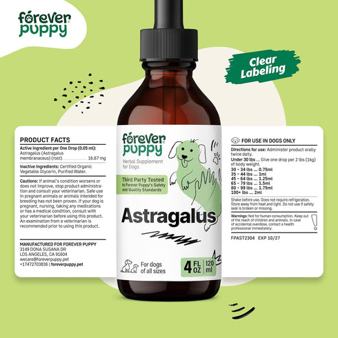 Astragalus Root for Dogs, Immune Support Pet Supplements with Liquid Extract, Herbal Vitamins for Immunity - Joyful Pet