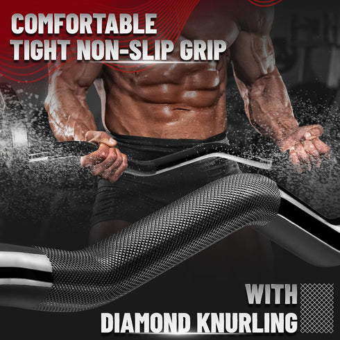 Yes4All 480LB Standard Straight Barbell 60" & EZ Curl Bar 47" - Weight Bar with Star Lock Collars