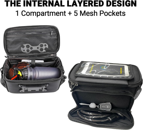 Himiway Multifunctional Bike Handlebar Bag, IP65 Waterproof with Foldable TPU Phone Holder & 2 Bottle Mesh Bags