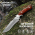 Omesio Fixed Blade Knife with Sheath, M390 Steel Survival Knife, Fulltang 60±1 HRC EDC Hunting Knives, Wood Handle