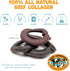 Beef Collagen Rings - Rawhide Free Dog Chews Long Lasting - 100% Beef Corium, Single Ingredient Dog Treat - Puppy Teething Rings, Natural Dog Treats - 3.5" Rings, Pack of 4