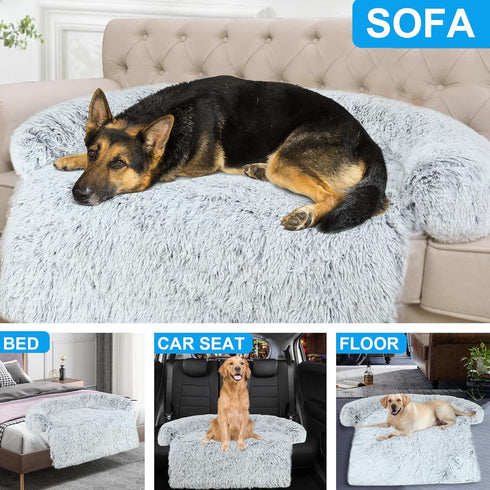 Dog Couch Bed Protector, Memory Foam Removable Plush Cover, Washable, Waterproof Dog Bed for Couch, XL