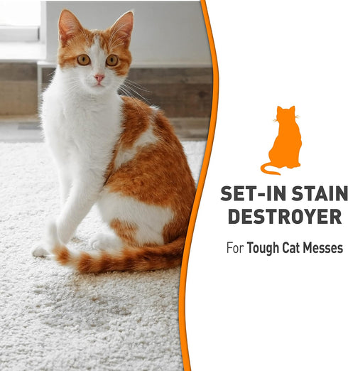 Nature’s Miracle Set-In Stain Destroyer, 24 Ounces, Oxy Formula With Orange Scent for Cat Messes