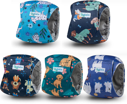 Leekalos Male Dog Diapers, Dog Belly Bands for Male Dogs Wraps Washable