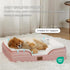 Bedsure Small Orthopedic Dog Bed, Washable Bolster Sofa Bed for Small Dogs, Supportive Foam, Pink, Waterproof Lining