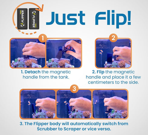 1/4-Inch - Flipper Nano Aquarium Algae Cleaner For Glass Tanks Only Upto