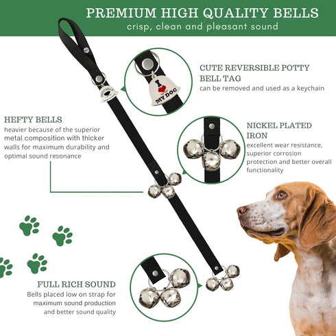 Caldwell's Pet Supply Co. Dog Potty Bells, Dog Bells to Go Outside, Hanging Dog Door Bell for Potty Training, Quality Bell for Dogs to Ring to Go Potty, Potty Bells for Dogs, New Puppy Training Tool