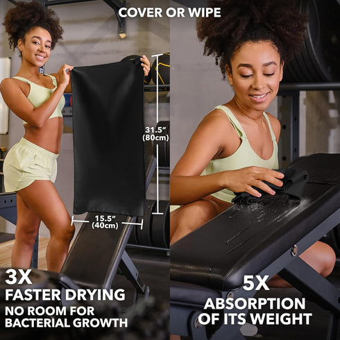 Set 5 Trailoom Microfiber Workout Towels - Quick Dry, Highly Absorbing, Odor-Free, for Men & Women - Gym Sweat Sports