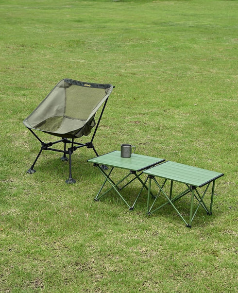 iClimb Ultralight Compact Camping Folding Table with Carry Bag, Reinforced Green - S