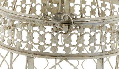 Deco 79 Metal Round Birdcage Set of 2, 22" & 18"H, with Latch Lock Closure and Hanging Hook, Cream