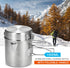 Lixada Camping Cooking Kettle 1L - Stainless Steel Pot with Foldable Handle for Hiking Backpacking Picnic