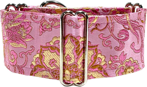 Extra Soft Martingale Dog Collar and Leash Set 2" Wide for Greyhound Saluki Whippet and Similar Breeds (M 11”-14”)