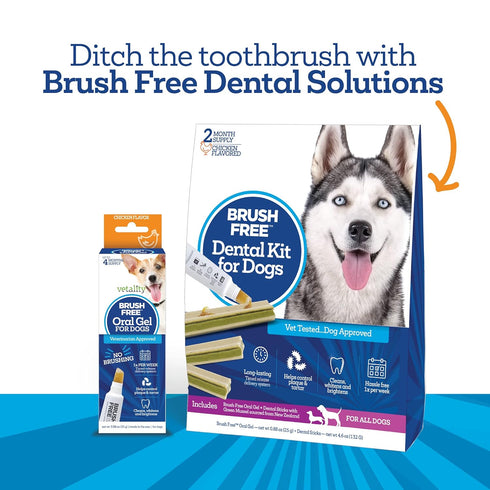 Brush Free Oral Gel for Dogs | Vet Formulated Dental Care with ProLong Technology for Cleaning Teeth and Gums