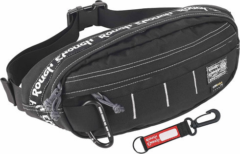 Rough Enough Men's Fanny Pack, Tactical Crossbody Waist Pack Bag for Hunting, Hiking, Fishing, Black Cordura