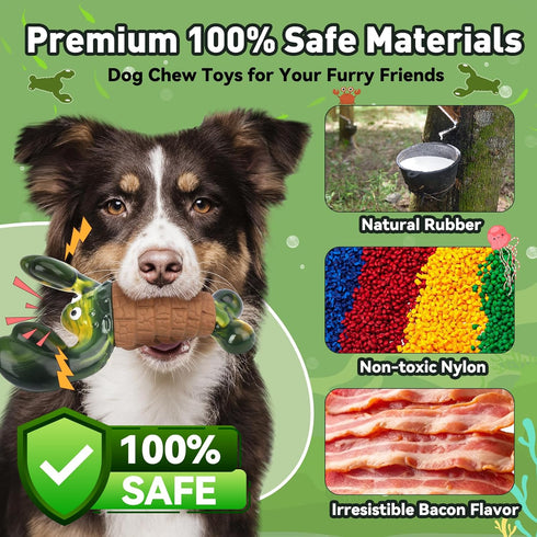 Squeaky Dog Toys for Aggressive Chewers, Interactive Chew Toys for Large Dogs, Indestructible Tough Toys