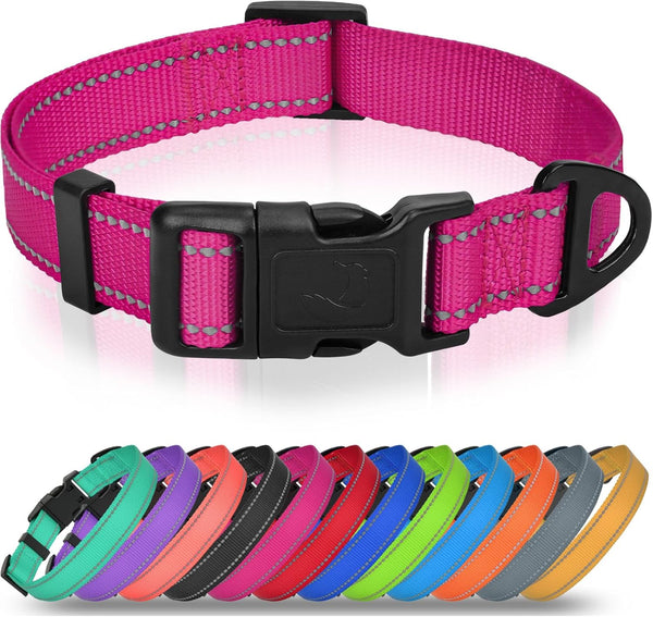 Joytale Dog Collars for Small Dogs, Feather-Light Double-Sided Reflective Nylon Collar for