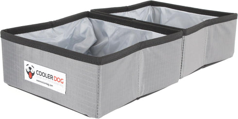 Pocket Bowl Dog Bowl - Collapsible Travel Pet Bowl for Food and Water, Double Large (56 oz. x2)