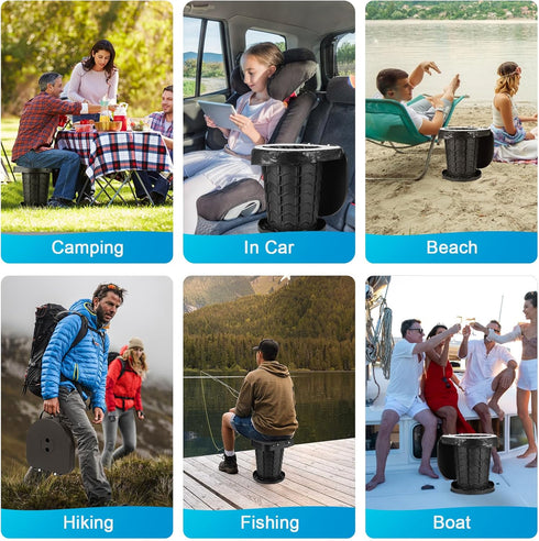imodomio Retractable Portable Toilet Camping Toilet - Adjustable Height Camp Toilet Portable Potty for Camping, Car