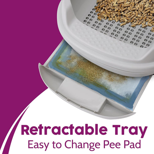 Skywin Sifting Cat Litter Box (Grey), Efficient Sifting System for Pine Pellets, Easy-to-Use