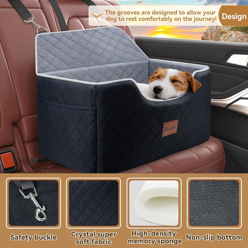Foam,2 2 Persure Dog Car Seat for Large Medium Size Puppy Dog,Soft Fabric Dogs Bed Filling Memory Clip-On Safety Leashs