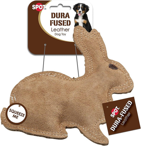 Ethical Pet Dura-Fused Buffalo, Raccoon, Squirrel, and Rabbit Leather Dog Toys Bundle