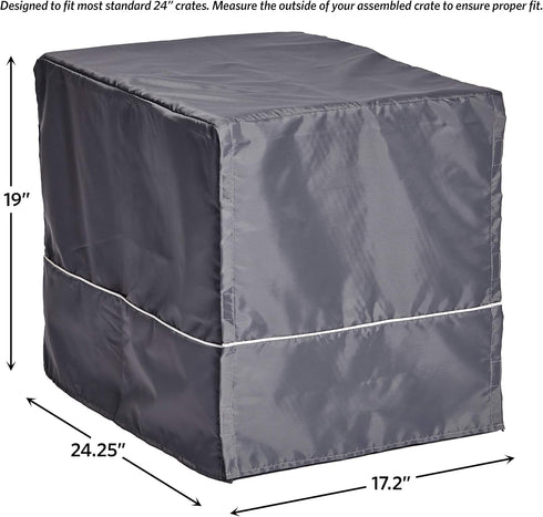 New World Small Dog Crate Cover, Light Gray Polyester Privacy Cover Fits Most 24-inch Crates