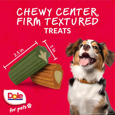 Freshly Fetched Dog Chews, Assorted Broccoli & Carrot Flavor, 7 oz - No Wheat, Corn, Soy, or Artificial Additives
