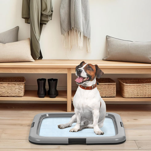 22"x 22" 2 Pack, IRIS USA Pee Pad Holder for Dogs and Puppies, Potty Training Tray with Secured Latches, Non-Skid Feet