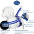 Blueberry Pet 3M Reflective Jacquard Padded Dog Harness, 21.5" - 27.5" Chest Girth, Palace Blue, S/M