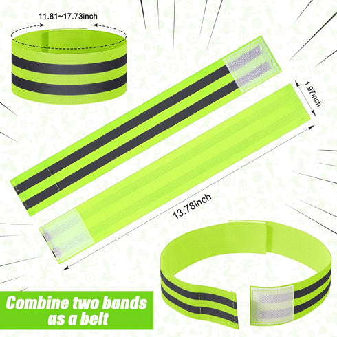 Yilloog 100 Pcs Reflective Arm Bands - High Visibility Reflector Bands for Night Walking, Cycling, Running
