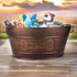 Indestructible Metal Dog Toy Bin, Copper Galvanized Storage Box with Handles, Dog Bone Design for Chew Toys, Blankets,