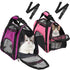 2 Pcs Soft Sided Pet Carrier, Airline Approved for Cats and Small Dogs, Portable Travel Bags (Pink, Purple)