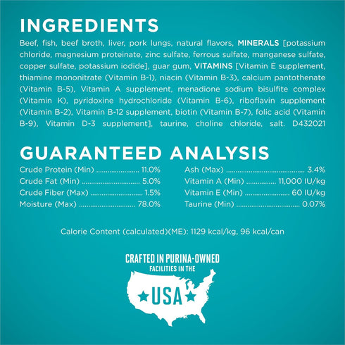(Pack 24) 3 oz. Purina ONE Natural, High Protein, Grain Free Wet Cat Food Pate, Beef Recipe - of Pull-Top Cans