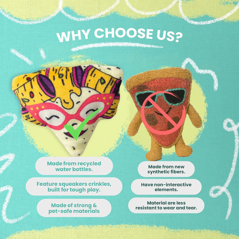 SNUG AROOZ Snugarooz Nacho Kitty Plush Cat Toy with Catnip Inside & Repair Patch Crinkle Sounds & Squeaker Engaging