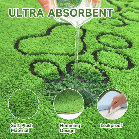 2 Pack 34"72" Homimp Washable Pee Pads for Dogs, Super Absorbent Reusable Puppy Pads,Green Long Wool Fake Grass