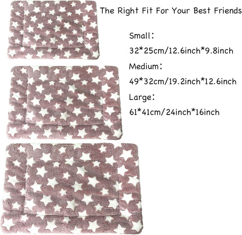 iMaylex Soft Pad Dog Bed Mat, Thicken Warm Reversible Fluffy Pet Sleeping Mattress, Star Pattern, Cameo Brown, Large