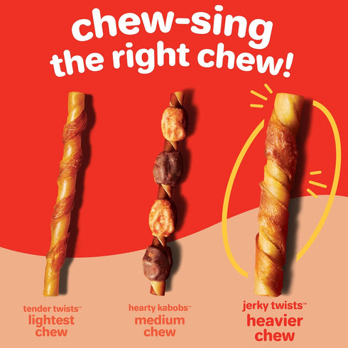 8 Count Hartz Oinkies Jerky Twists with Naturally Smoked Pork & Real Chicken Breast Dog Treats, Highly Digestible Long