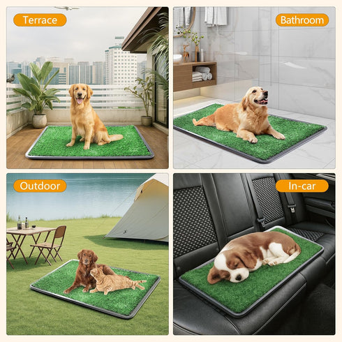 Tray,35x23in 2-Pack ondware Dog Grass Pad with Dogs Potty Tray with Upgraded Replacement Artificial Grass,Dog Litter