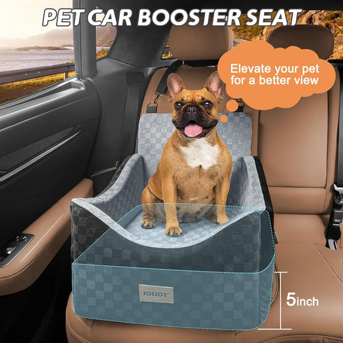 35 lbs, JOEJOY Elevated Dog Car Seat for Small/Medium Dogs up to Memory Foam Booster Seat with Detachable Washable