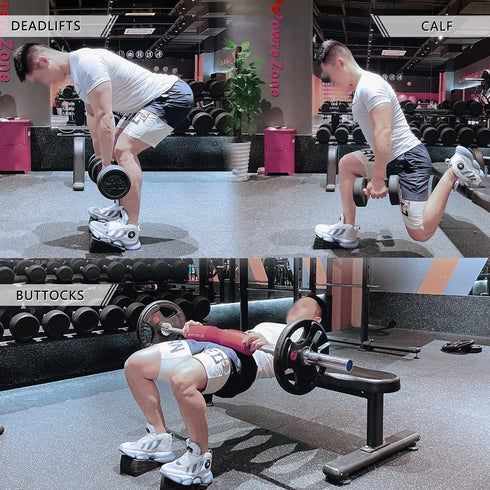 Squat Wedge Block 6PCS Adjustable Non-slip Rubber Ramp for Heel Elevated Squat, Weight Lifting