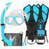 Kids Snorkel Set with Mask, Fins, Mesh Bag, Anti-Fog Snorkeling Gear for Swimming
