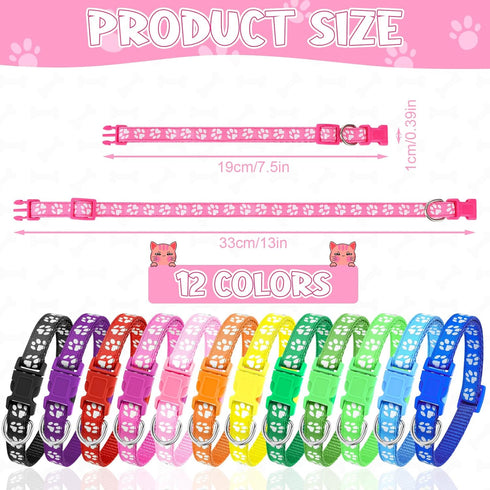 36Pcs Dog Collar and Leash Set, Adjustable Quick Release Buckle Soft Nylon Collar for Puppy Small Dogs Walking Training