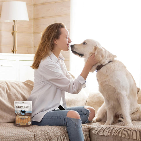 SmartBones 10 Count Rib and Wing Chews, No Artificial Colors or Preservatives, Fun Shaped Triple Flavor Treat