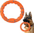 Dog Ring Toy - Tough Chew Toy for Aggressive Chewers, Indestructible Flying Discs for Medium Large Breeds, Orange